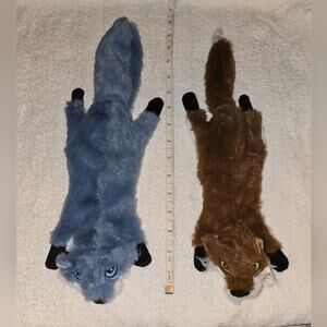 Blue and Brown Plush Animal Toys